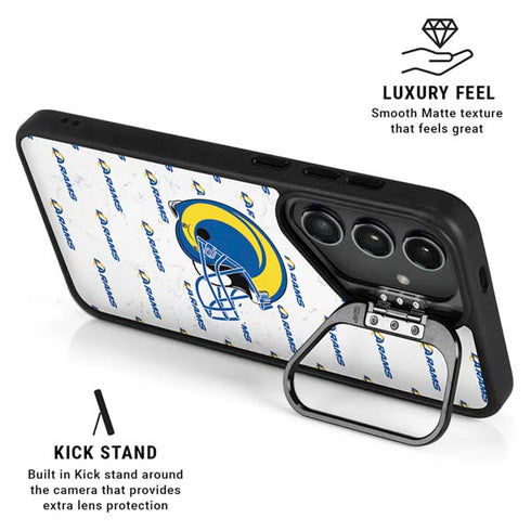 NFL Los Angeles Rams White Logo Blast Galaxy S24 FE Kickstand Case